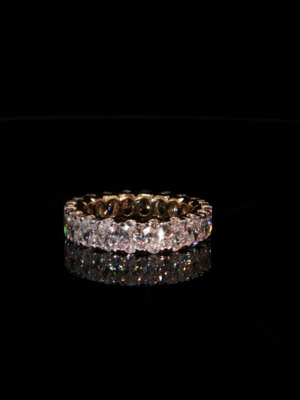 4.34 CTW Oval Lab Grown Diamond Eternity Ring in 14K Yellow Gold